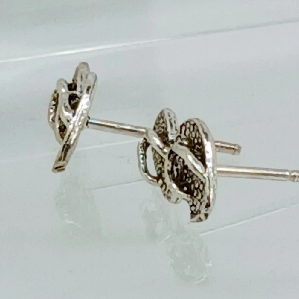 Vintage Sterling Silver Flip Flop Stud Earrings‎ Beach Summer Nautical Jewelry